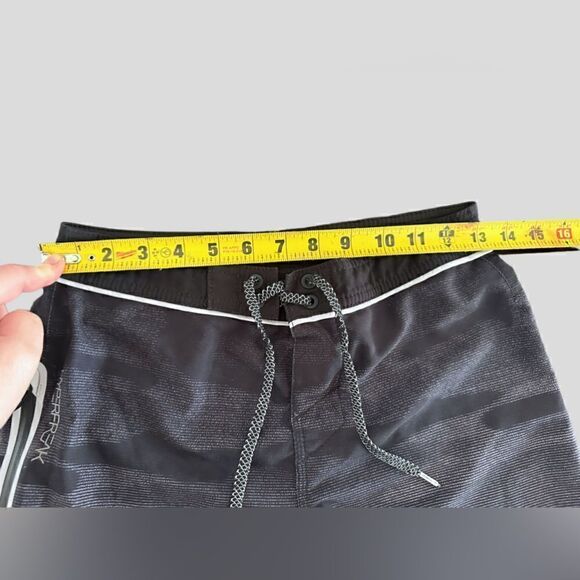 O’Neill Big Boys 26 Waist Striped Unlined Board Shorts Blue Blue Gray Black - Picture 10 of 12